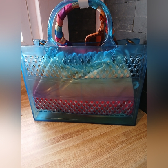 SOLD DO NOT BUY Kurt Geiger NWT Jelly Tote W/Guitar Strap & Dustbag - Picture 9 of 11